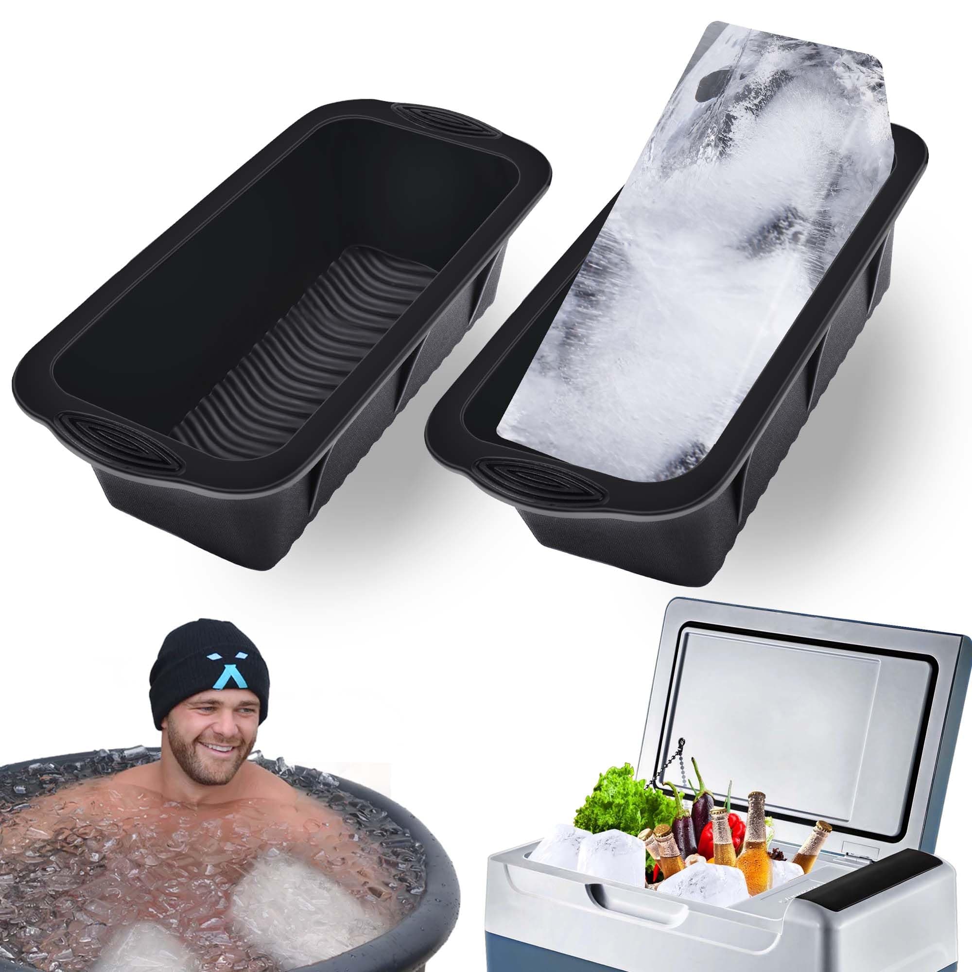 XANGNIER Extra Large Ice Block Mold,2 Pack 4.7lbs Ice Cubes for Cold Plunge or Coolers,Reusable Silicone Ice Molds for Ice Bath Chiller,Big Ice Tray