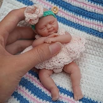 4.5 Inch Mini Reborn Baby Girl Ellie, Realistic Silicone Mini Doll, Stress Relief for Kids, ADHD, Autism, Elderly, Grieving Mothers