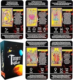 Tarot Cards for Beginners,Tarot Cards with Meanings on Them,Tarot Learning Deck, Reading Divination Tool