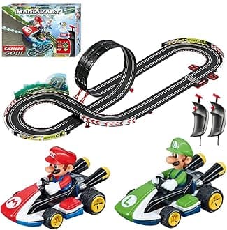 - Carrera GO Electric Powered Slot Car Racing Kids Toy Race Track Set 1:43 Scale, Mario Kart