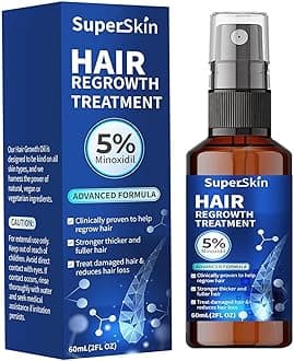 5% Minoxidil Hair Growth Serum For Men and Women 60Ml Hair Regrowth Treatment Spray For Stronger Thicker Longer Hair Help to Stop Thinning and loss hair 1 Month supply
