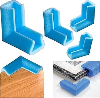 Foam Edge Corner Guard Protectors UFoam Protection (Blue Foam Corners (Pack x 4), 45-60mm x 100mm)