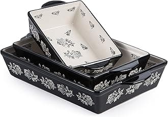 Wisenvoy Baking Dish Ceramic Lasagna Pan Casserole Dish 3-Piece Bakeware Sets Baking Dishes Baking Set Baking Dish Set