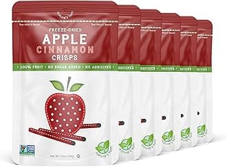 Nature’s Turn Freeze-Dried Apple Cinnamon Crisps – Healthy, Gluten-Free, Crispy & Delicious, Plant-Based Snack, Ideal for Cereal, Smoothies, School Lunches, & On-the-Go, Bags of 6 (1.2 oz Each)