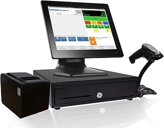 Retail Point of Sale System - Includes Touchscreen PC, POS Software (CRE Monthly), Receipt Printer, Barcode Scanner, Cash Register Drawer, and Label Printer