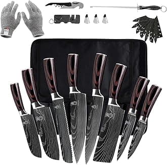 FULLHI Knife Set, 14pcs Japanese Knives Set, Premium German Stainless Steel chef Knife Set