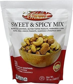 MIXED NUTS Sweet & Spicy Nut Mix - Salted Cashews Butter Toffee Peanuts Habanero Corn Nuts Chili Lemon Peanuts Almonds Dry Roasted Pumpkin Seeds Savory Snacks Packed Fresh Healthy Protein Snack Kosher