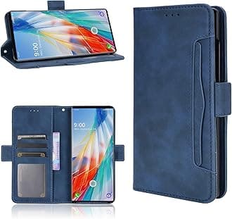 Case for LG Wing 5G Case Cover,Case for Case for LG LMF100TMK Wing 5G / LMF100VM1 LMF100EMW LMF100VMY LMF100N Case Flip Pu Leather Cover Blue