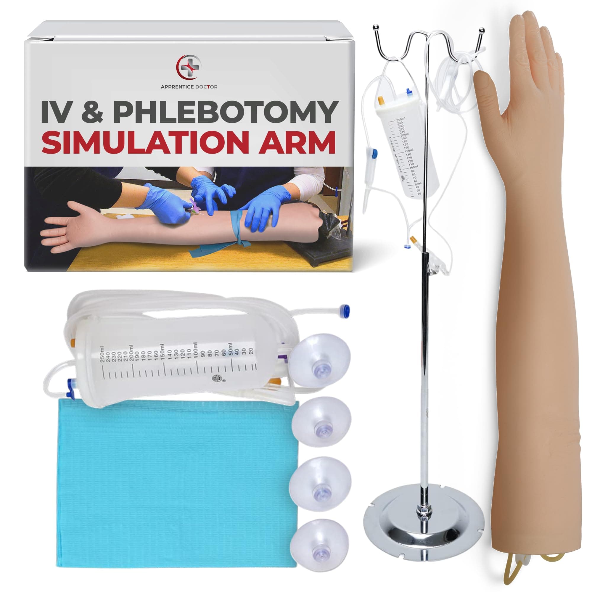 The Apprentice Doctor Phlebotomy Practice Kit – Training Arm for Venipuncture & IV Simulation – Perfect for Medical Students, Nursing Training & Phlebotomy Skill Development