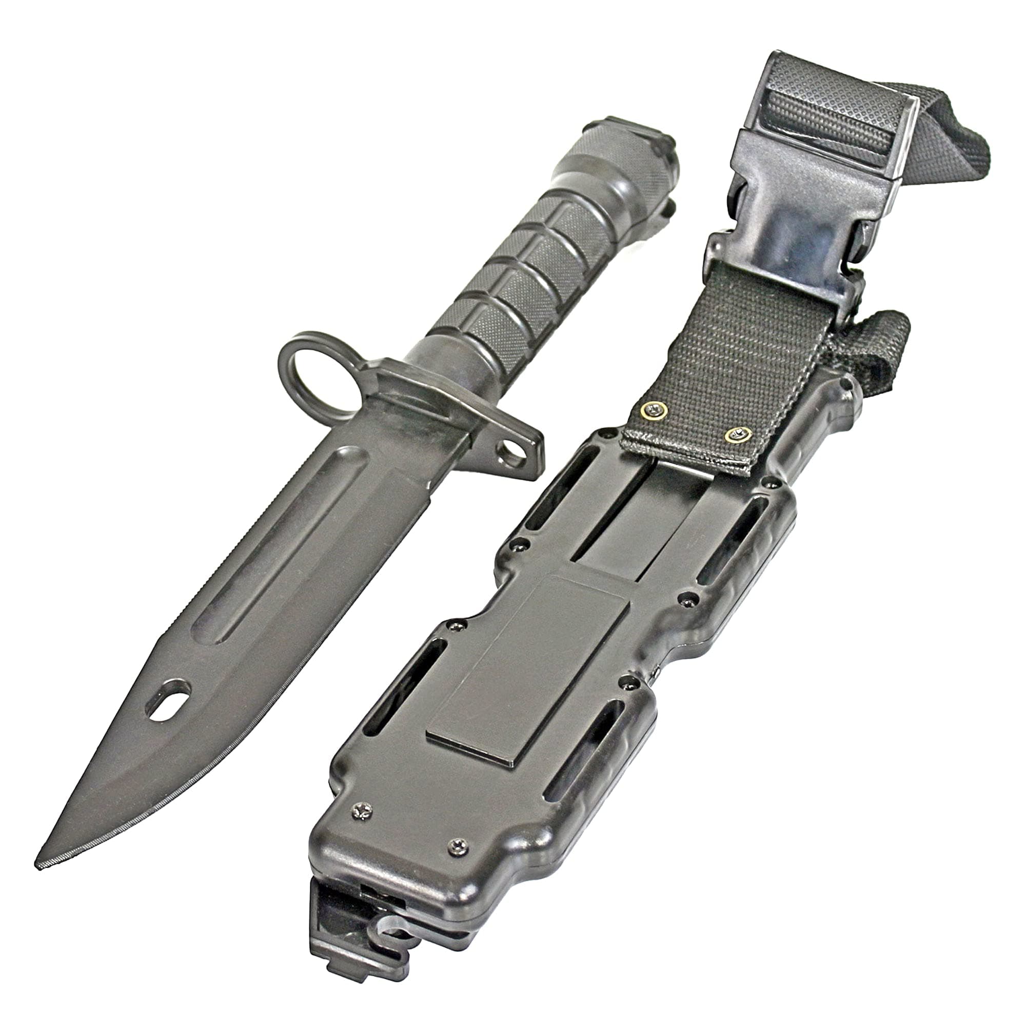 MetalTac Rubber Knife Training Airsoft with Sheath Dummy Plastic Dagger Flexible Soft Fixed Blade for Prop Halloween Martial Arts Pretend Play Cosplay Costume 11.75 inch