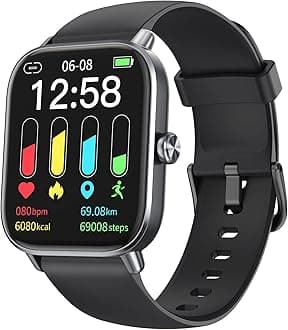 Fitness Tracker Smart Watch for Women Men, 24/7 Heart Rate, Blood Oxygen, Stress and Sleep Tracker,100 Sports Modes, 5ATM Waterproof Activity Trackers and Smart Watches