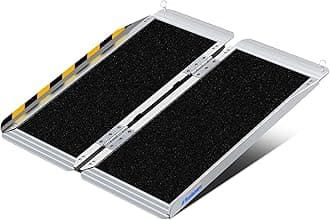 Ruedamann 3'L x 28.1" W,Holds up to 600 lbs,Wheelchair Ramp with Non-Slip Surface,Portable Aluminum Wheelchair Ramp,Folding Ramps for Wheelchairs,Home,Steps,Stairs,Handicaps,Doorways