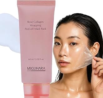 MIGUHARA Rose Collagen Wrapping Mask - Elasticity & Firming Korean Glass Skin Peel Off Mask - Damask Rose & Hydrolyzed Collagen to Minimize the Appearance of Pores & Enhance Glow (2.02 fl.oz)