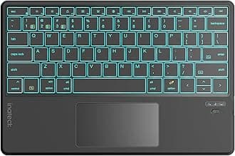 Inateck Tablet Keyboard, Ultra-Slim, AI Function, 7-Color Backlight, Compatible with iPad 10/9/8, iPad Air, 12.9''/ 11''/ 10.5'' iPad Pro, iPad Mini 7/6/5, Supports Windows, iPad OS, Android, iOS