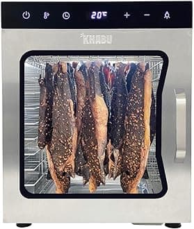 Stainless Steel Biltong Box Food Dehydrator and Drying Cabinet – Large 10 Trays, 5 Hanging Rods, with 20-90°C Temperature Control – Perfect for Drying Biltong, Meat, Vegetable & Fruit