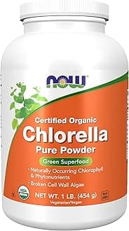 NOW Foods Supplements, Organic Chlorella Powder with naturally occurring Chlorophyll, Beta-Carotene, mixed Carotenoids, Vitamin C, Iron and Protein, 1-Pound