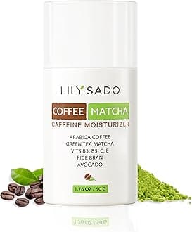 LILY SADO TEA+C™ Coffee & Matcha Face Moisturizer - Natural Vegan Caffeine Facial Cream w Green Tea & Arabica Coffee Beans - Best Antioxidant, Anti-Wrinkle Moisturizing Lotion - Softens & Firms