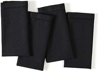 Ramanta Home Black Cloth Dinner Napkin Set of 4-18x18 Inch, Easter Premium Cotton Linen Flax Hemstitched Napkins for Spring Decor Wedding, Parties, Kitchen | Soft Durable Washable for Everyday Use