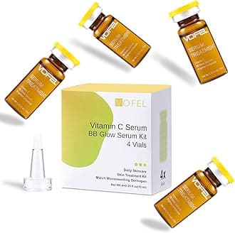 Vitamin C Serum for Face Hyaluronic Acid Serum Anti Aging Moisturizer 0.35 oz 4 Vials Facial Serums BB Glow Starter Kit (4pc new vc kit)