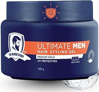 Hair Styling Gel for Men | For Frizz-Free UV Protection Long Lasting Shine for Straight Wavy or Curly Hair | Non-Sticky Men Grooming | 100g (Medium Hold)