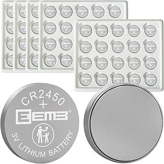 EEMB CR2450 Lithium Battery 3V, 100-Pack Long-Lasting 650mAh Batteries with Leak-Proof Design, for Remote Controls, Car Key Fobs, Watches, Flameless Candles & Smart Devices