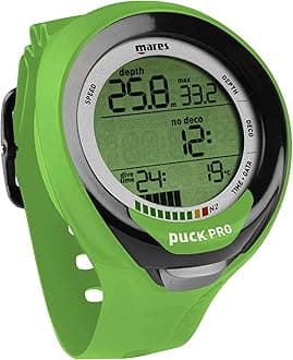 Mares Puck Pro Wrist Dive Computer for Scuba Diving (Lime Black)