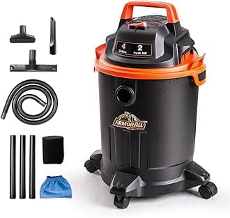 VO405P 0901 4 Gallon Wet/Dry Vac 2.0 Peak HP Shop Vacuum with Nozzles & Brush,Black/Orange