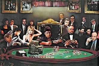 Mafia Scarface Godfather Casino Gangster Poster Picture Art Print Canvas Wall Art Home Living Room Bedroom Decor Mural (framed,20x30 inch)