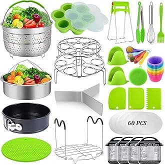 Sugaroom 101 PCS Pressure Cooker Accessories Set Compatible with Instant Pot Accessories 6 qt 8 quart - 2 Steamer Baskets, Springform Pan, Egg Rack, Egg Bites Mold, Steamer Rack and More
