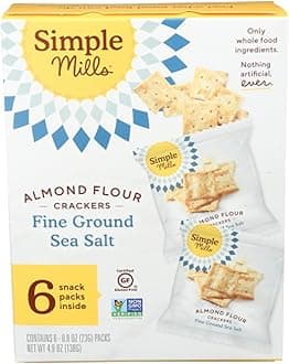 Fine Ground Sea Salt Seasoned Almond Flour Crackers, Gluten Free, 4.25 Ounces (Pack Of 6)