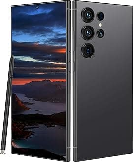 I24 Ultra 5G Unlocked Smartphone, 6.8" HD+ Display, 8GB RAM + 256GB ROM, 6800mAh Battery, 108MP+48MP Dual Camera, Android 13, Dual SIM, Face ID, Fingerprint Lock, Global 5G Connectivity (Black)