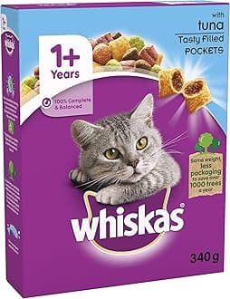 Whiskas 1+ - Dry Cat Food - for Adult Cats - with Tuna - 6 x 340 g