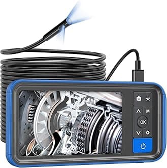 Dual Lens Endoscope Camera with Light, Teslong 4.5" HD Snake Borescope Inspection Camera, Automotive Scope Cam with Flexible Cable, Home Waterproof Fiber Optic for Sewer Drain Pipe (33FT)