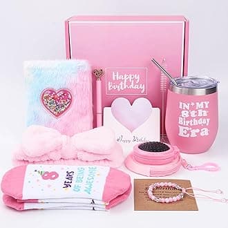 8 Year Old Girl Birthday Gifts – 9PCS Pink 8th Birthday Presents for Girl – Gifts for 8 Year Old Girls