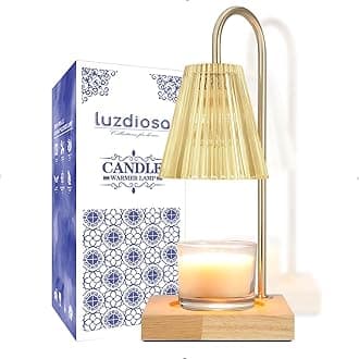 luzdiosa Candle Warmer Lamp with Timer, Vintage Electric Candle Lamp Warmer, Mothers Day Presents for Mom, House Warming Decor, Dimmable Candle Melter for Scented Wax, Amber