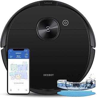 Deebot N8 Pro Robot Vacuum and Mop, Strong 2600Pa Suction, Laser Based LiDAR Navigation, Smart Obstacle Detection, Multi-Floor Mapping, Fully Customized Cleaning, Self Empty Station Compatible