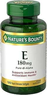 Nature's Bounty Vitamin E Pills and Supplement Softgels, Supports Antioxidant Health, 400iu, 120 Count