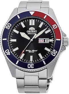 Kano/Big Mako Men's Automatic Manual Winding Mechanical Sports Steel Silicone Wrist Watch - Underwater, Pepsi, Bracelet