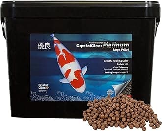 CrystalClear Platinum Fish Food, Premium Floating Pellets for Koi & Goldfish – Boost Growth, Color, and Wellness in Backyard Ponds & Water Gardens, 5mm Pellets, 17.6 Pounds