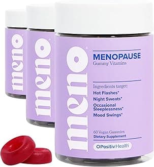 O Positiv MENO Gummies for Menopause, 30 Servings (Pack of 3) - Hormone-Free Supplements for Women with Black Cohosh & Ashwagandha KSM-66 - Helps Alleviate Hot Flashes, Night Sweats, & Mood Swings