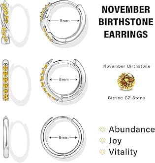 Inerney 14K Gold Plated Huggie Hoop Earrings for Women, Small Sterling Silver Earring Set Hypoallergenic Cartilage Helix Stacks, Mini Dainty Cute Trendy Birthstone Jewelry Gift for Multiple Piercings