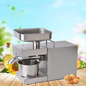 110V Oil Press Machine Heavy Duty Commercial Oil Machine Automatic Oil Expeller Extractor 600W Stainless Steel Cold/Hot Oil Extractor Electric Oil Making Machine for Home Oil Maker
