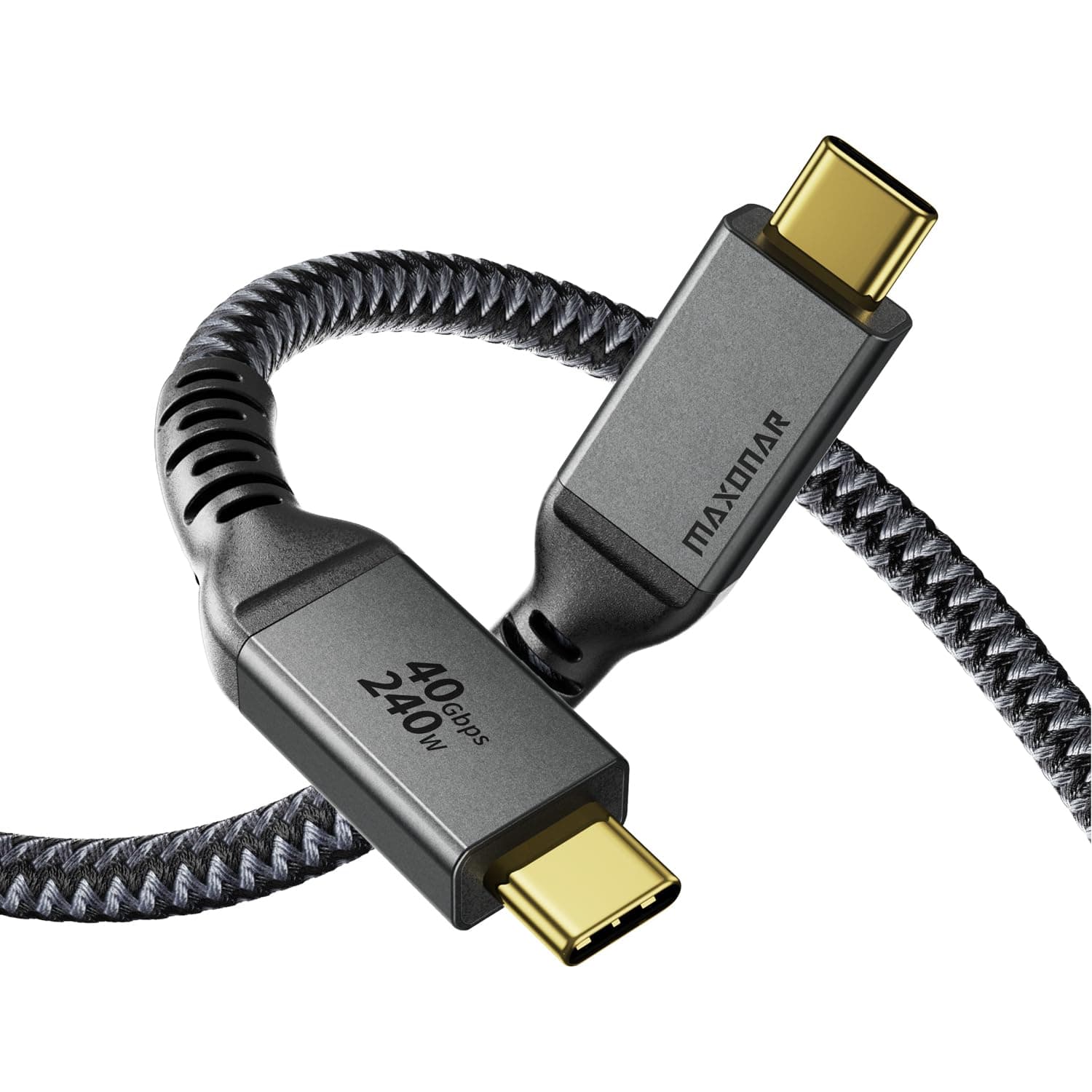 Maxonar [240W] Thunderbolt 4 Cable 4FT, Support 40Gbps Data Sync and 8K/5K for Monitor, Docking Stations and MoreGlobal Recycled StandardGlobal Recycled StandardGlobal Recycled Standard