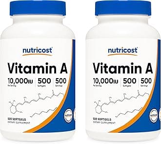 Vitamin A 10,000 IU, 500 Softgels (2 Bottles)