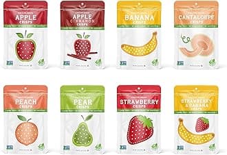 Nature’s Turn Freeze-Dried Fruit Crisps –Healthy, Gluten-Free,Crispy & Delicious, Plant-Based Snack, Ideal for Cereal, Smoothies, School Lunches, & On-the-Go, Sampler Variety Bags of 8 (1.2 oz Each)