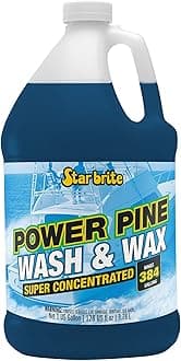 STAR BRITE Power Pine Wash & Wax - Concentrated Marine Grade Formula for Boats, Cars & More - Clean, Shine, UV Protect & Shed Stains in One Step