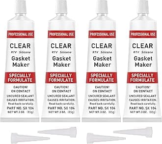 RTV Silicone Gasket Maker, High Temp Silicone Resist Oil, Anti-Freeze RTV Silicone Sealant for Engines, Gearboxes, Pumps, Superchargers (Transparent, 340g)