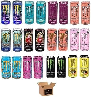 Monster Energy Drink Flavours | Juiced, Zero Sugar, Ultra, Monarch, Fiesta Mango, Strawberry Dreams, VR46, Punch | High Caffeine Sports Energy Drink (Monster Mixed Assorted Cans - 500ml x 24Pack)