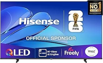 Hisense 85" 85E7QTUK QLED Smart AI TV - 4K Direct Lit Viewing, Quantum Dot Colour, Hi-View AI Engine, Dolby Vision, Dolby Atmos with Freely, Disney +, YouTube, Netflix