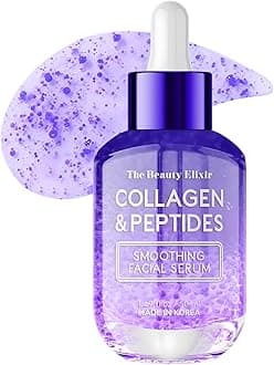 Collagen & Peptides Serum For Face - Dermatologist Tested, Anti-Aging, Hydrating & Repairing Treatment for Fine Lines & Wrinkles - Clean Beauty, Cruelty-Free Korean Skincare - 1.69oz